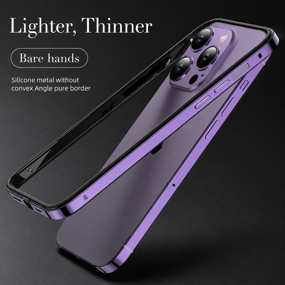Premium iPhone Case Aluminum Metal Frame Bumper Silicone Shockproof Protective Cover Slim Half Wrap Durable Scratch Resistant Wireless Charging