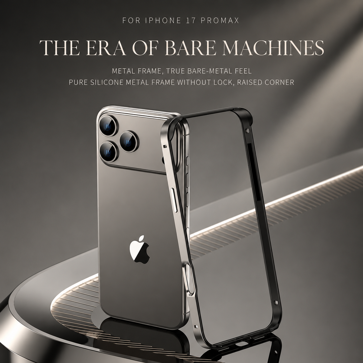 Premium iPhone Case Aluminum Metal Frame Bumper Silicone Shockproof Protective Cover Slim Half Wrap Durable Scratch Resistant Wireless Charging