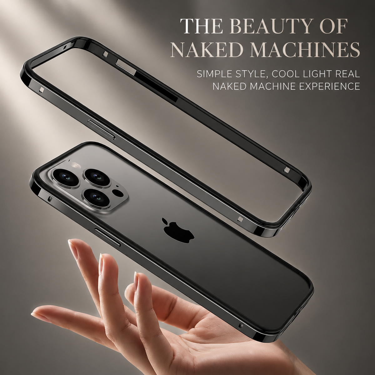 Premium iPhone Case Aluminum Metal Frame Bumper Silicone Shockproof Protective Cover Slim Half Wrap Durable Scratch Resistant Wireless Charging