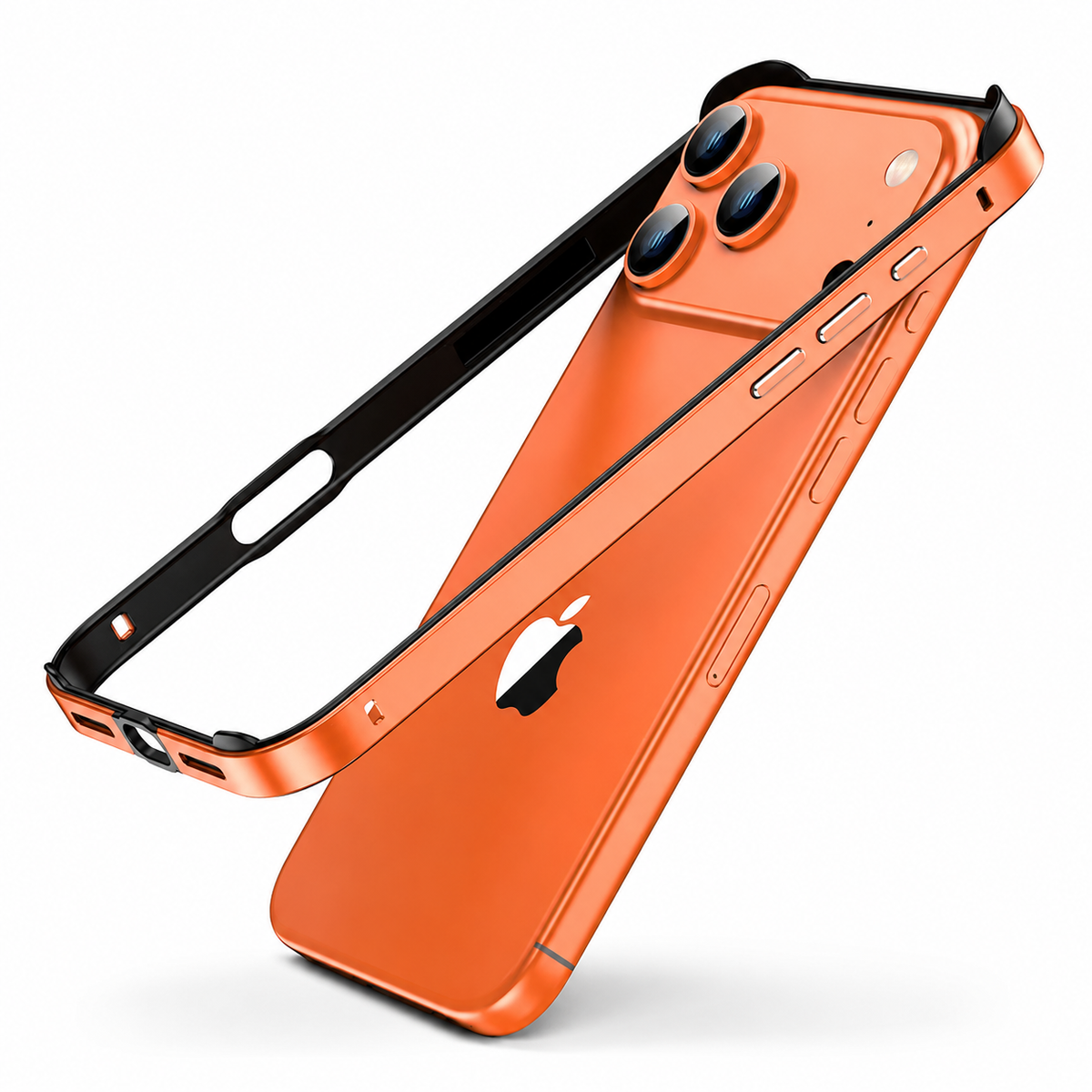 Premium iPhone Case Aluminum Metal Frame Bumper Silicone Shockproof Protective Cover Slim Half Wrap Durable Scratch Resistant Wireless Charging
