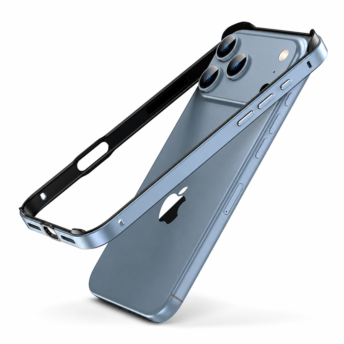 Premium iPhone Case Aluminum Metal Frame Bumper Silicone Shockproof Protective Cover Slim Half Wrap Durable Scratch Resistant Wireless Charging