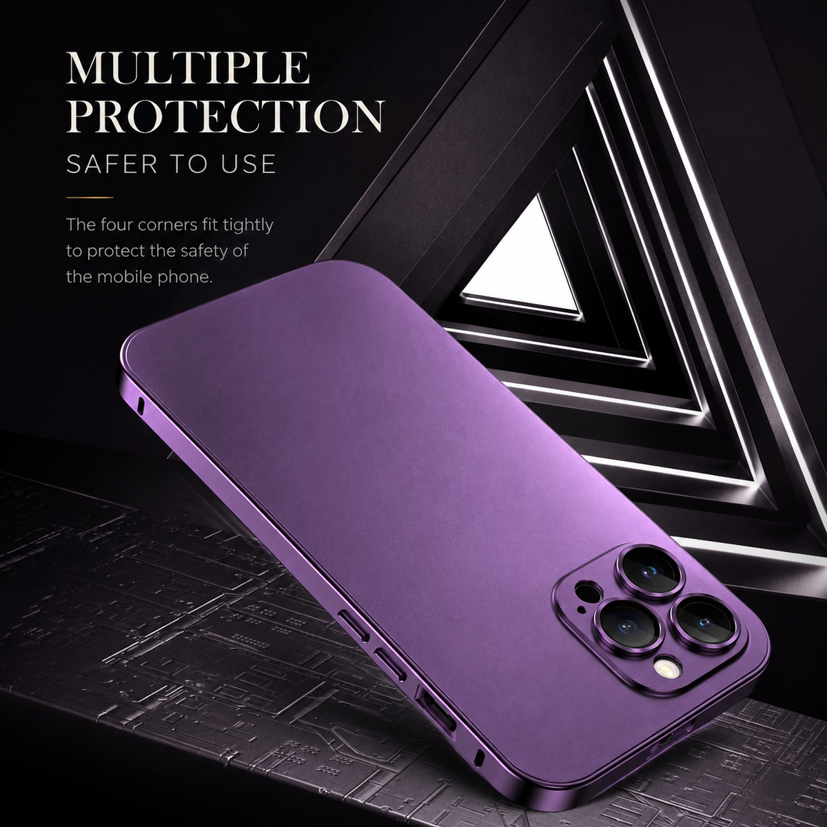Premium iPhone Case Aluminum Metal Frame Shockproof PC Back Camera Lens Protection Slim Lightweight Protective Cover Wireless Charging Case