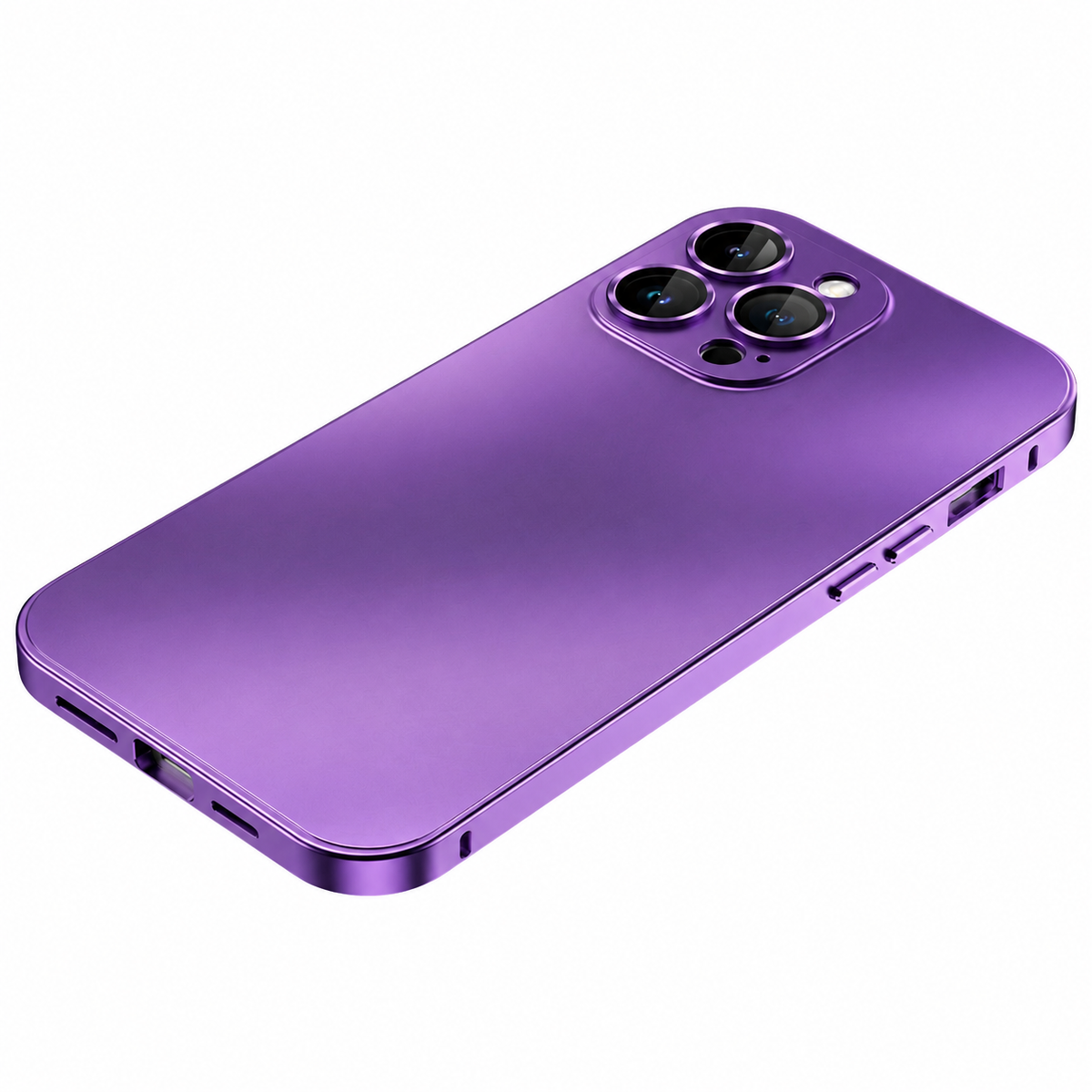 Premium iPhone Case Aluminum Metal Frame Shockproof PC Back Camera Lens Protection Slim Lightweight Protective Cover Wireless Charging Case