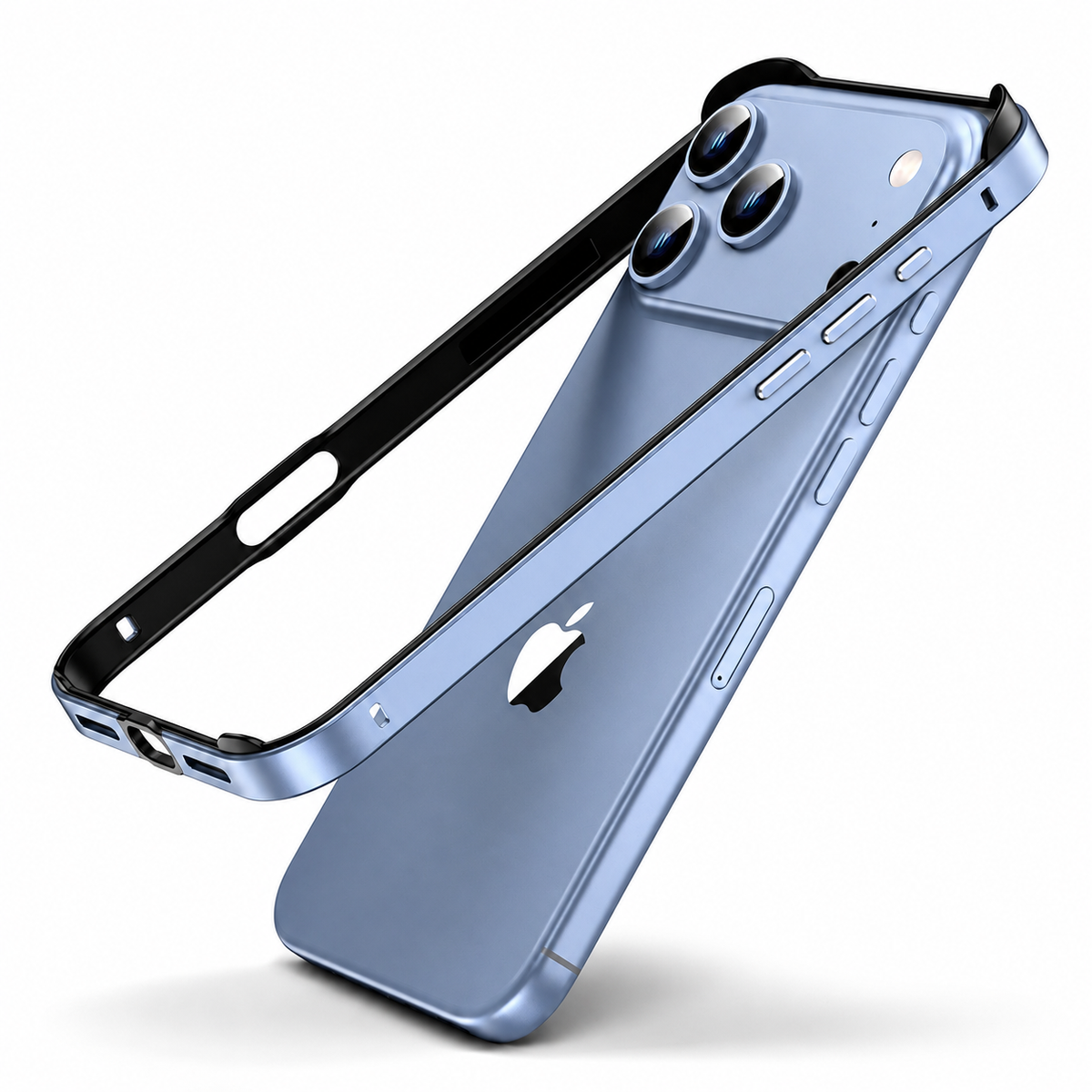 Premium iPhone Case Aluminum Metal Frame Silicone Bumper Shockproof Protective Cover Rugged Edge Protection Anti Scratch Slim Durable Design