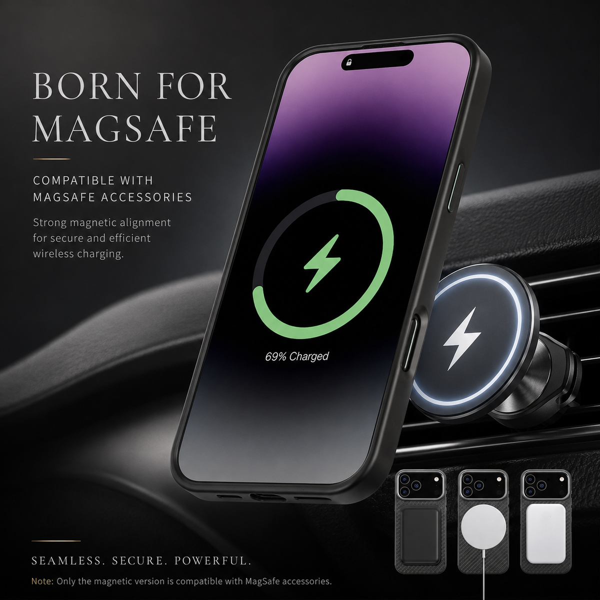 Premium iPhone Case Aramid Fiber Kevlar Magnetic MagSafe Compatible Wireless Charging Full Coverage Ultra Light Anti Scratch Non Slip Protective Cover