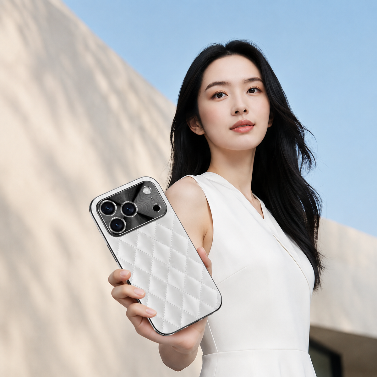 Premium iPhone Case Argyle PU Leather Camera Lens Protection Shockproof Anti Scratch Anti Fingerprint Matte Non Slip Slim Lightweight Elegant Hard Cover