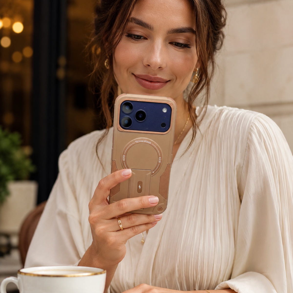 Premium iPhone Case Armored Shockproof Protective Cover Foldable Kickstand Wireless Charging Hard Bumper Silicone Slim Rugged Full Coverage Case