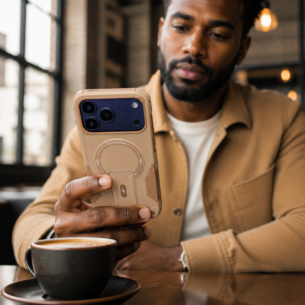 Premium iPhone Case Armored Shockproof Protective Cover Foldable Kickstand Wireless Charging Hard Bumper Silicone Slim Rugged Full Coverage Case