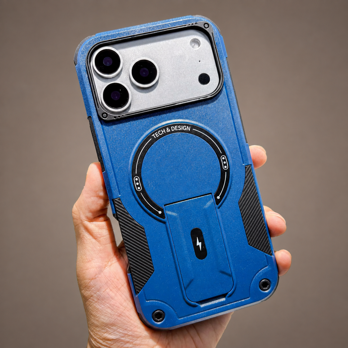 Premium iPhone Case Armored Shockproof Protective Cover Foldable Kickstand Wireless Charging Hard Bumper Silicone Slim Rugged Full Coverage Case