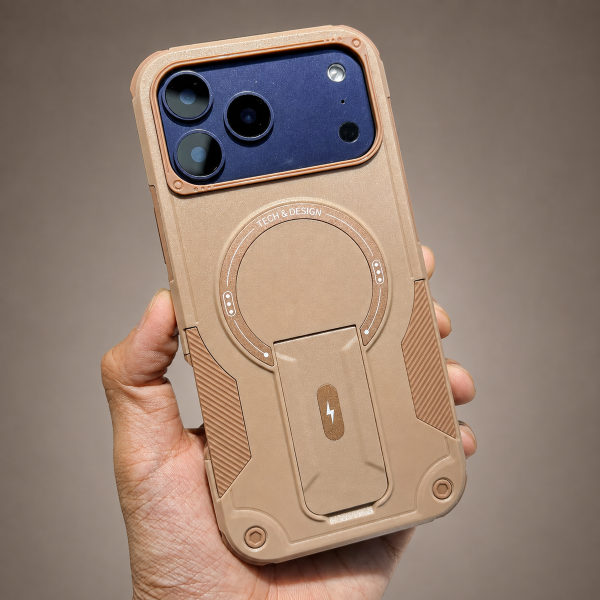 Premium iPhone Case Armored Shockproof Protective Cover Foldable Kickstand Wireless Charging Hard Bumper Silicone Slim Rugged Full Coverage Case
