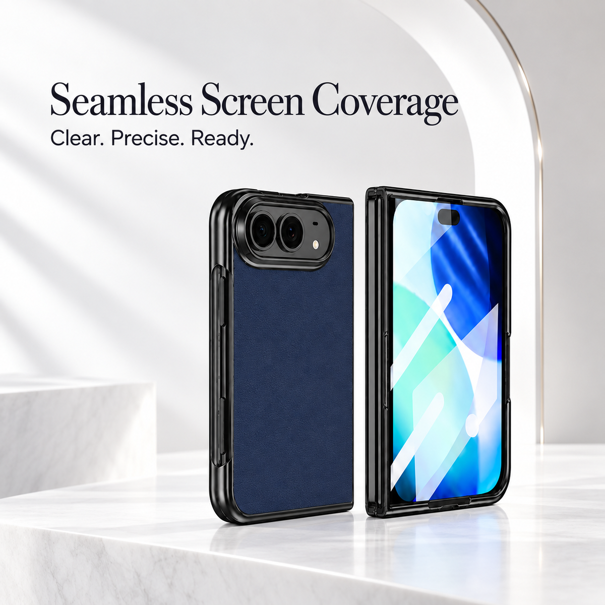 Premium iPhone Case Artificial Leather Semi Transparent Retro Foldable Cover Sweat Resistant Shockproof Slim Non Slip Durable Practical Protective Phone Case