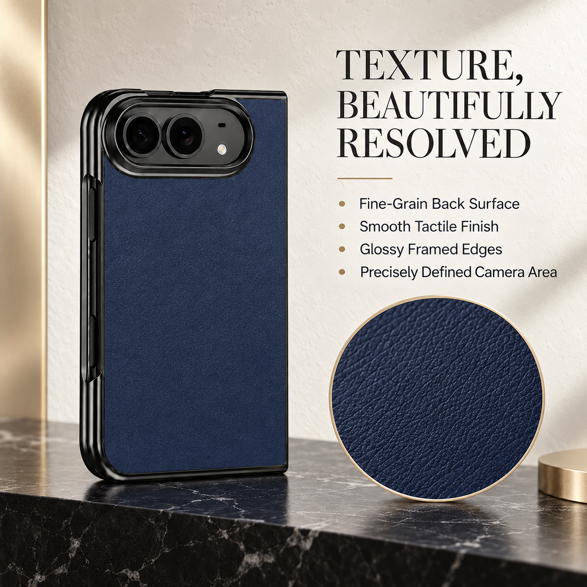 Premium iPhone Case Artificial Leather Semi Transparent Retro Foldable Cover Sweat Resistant Shockproof Slim Non Slip Durable Practical Protective Phone Case