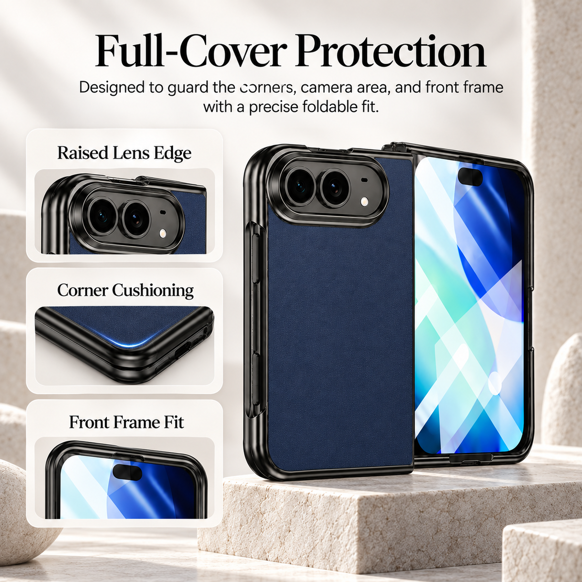 Premium iPhone Case Artificial Leather Semi Transparent Retro Foldable Cover Sweat Resistant Shockproof Slim Non Slip Durable Practical Protective Phone Case