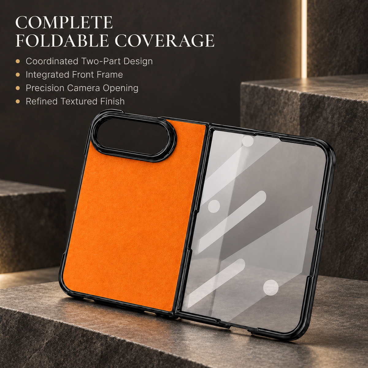 Premium iPhone Case Artificial Leather Semi Transparent Retro Foldable Cover Sweat Resistant Shockproof Slim Non Slip Durable Practical Protective Phone Case