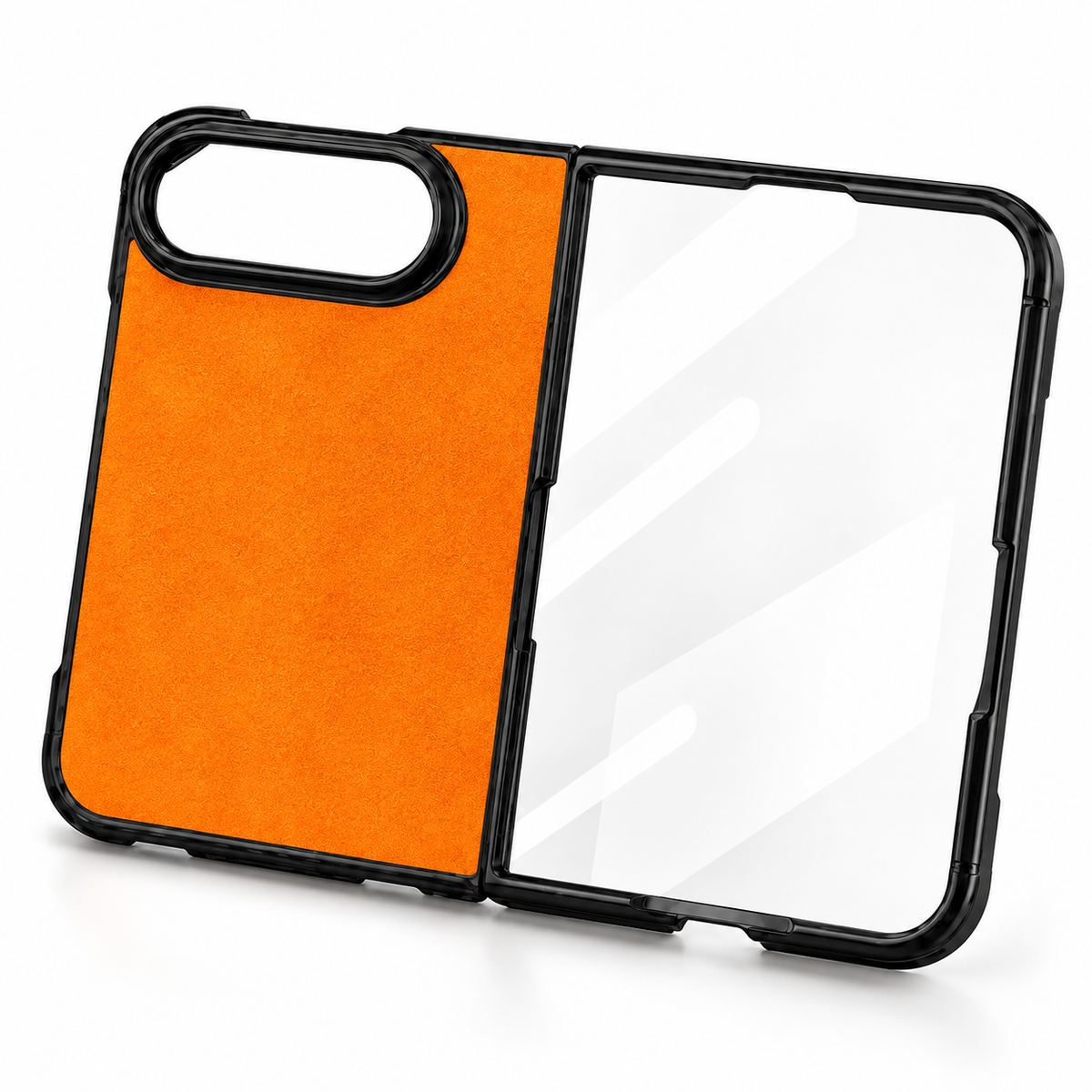 Premium iPhone Case Artificial Leather Semi Transparent Retro Foldable Cover Sweat Resistant Shockproof Slim Non Slip Durable Practical Protective Phone Case