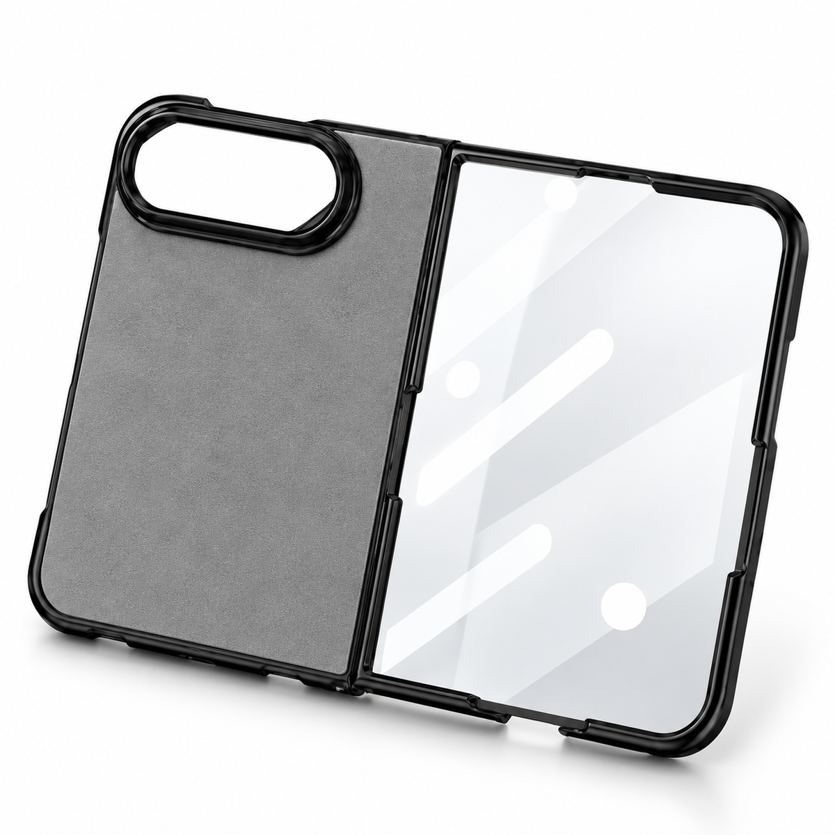 Premium iPhone Case Artificial Leather Semi Transparent Retro Foldable Cover Sweat Resistant Shockproof Slim Non Slip Durable Practical Protective Phone Case