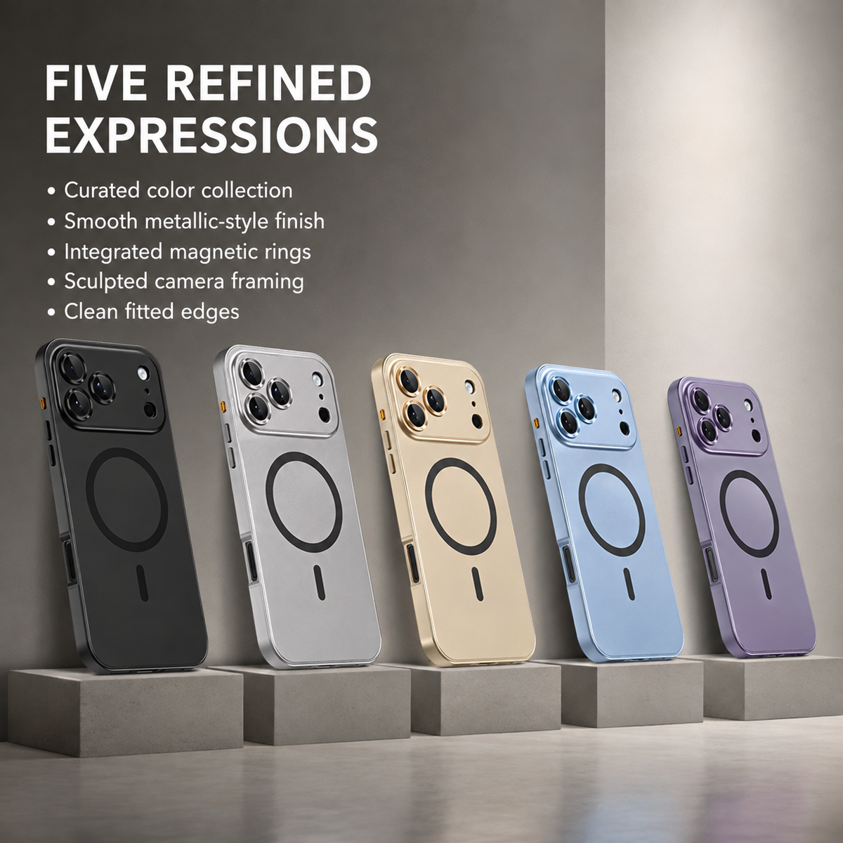 Premium iPhone Case Buckle Type Metal Aluminum Frame MagSafe Magnetic Hard PC Back Panel Shockproof Slim Anti Scratch Durable Protective Phone Cover Case