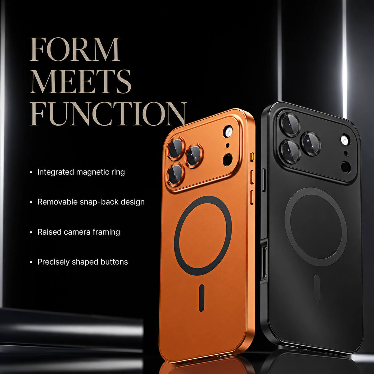 Premium iPhone Case Buckle Type Metal Aluminum Frame MagSafe Magnetic Hard PC Back Panel Shockproof Slim Anti Scratch Durable Protective Phone Cover Case