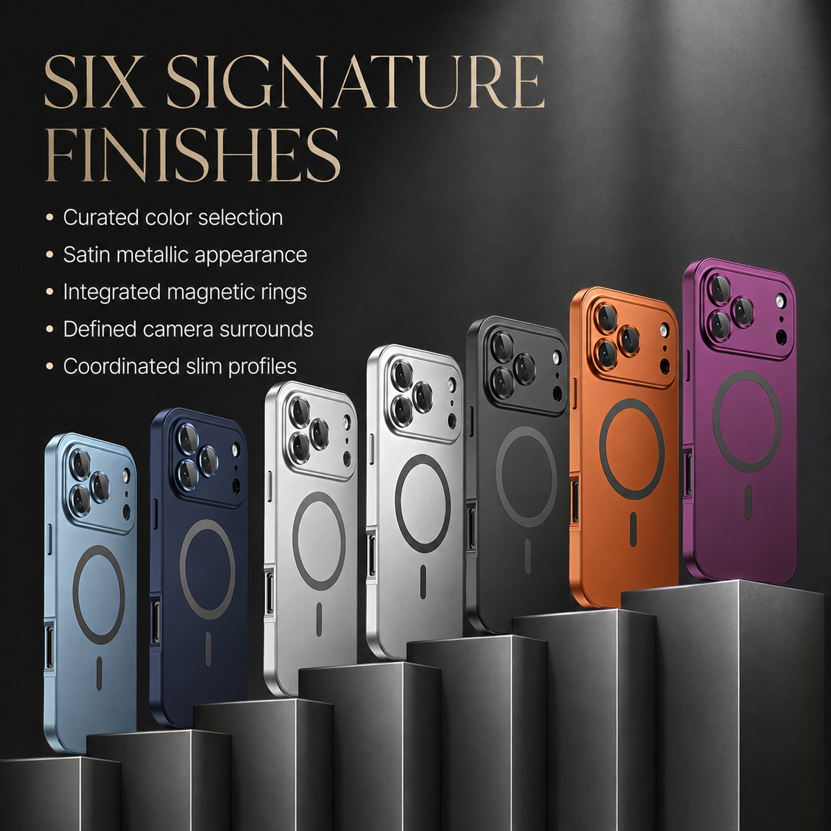 Premium iPhone Case Buckle Type Metal Aluminum Frame MagSafe Magnetic Hard PC Back Panel Shockproof Slim Anti Scratch Durable Protective Phone Cover Case