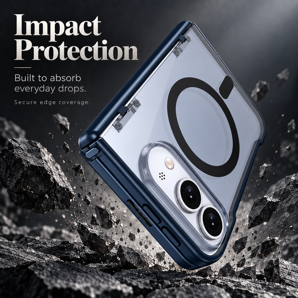 Premium iPhone Case Business Matte MagSafe Ultra Thin Folding Hinge Protection Shockproof Non Slip Slim Durable Integrated Protective Phone Cover Shell Case