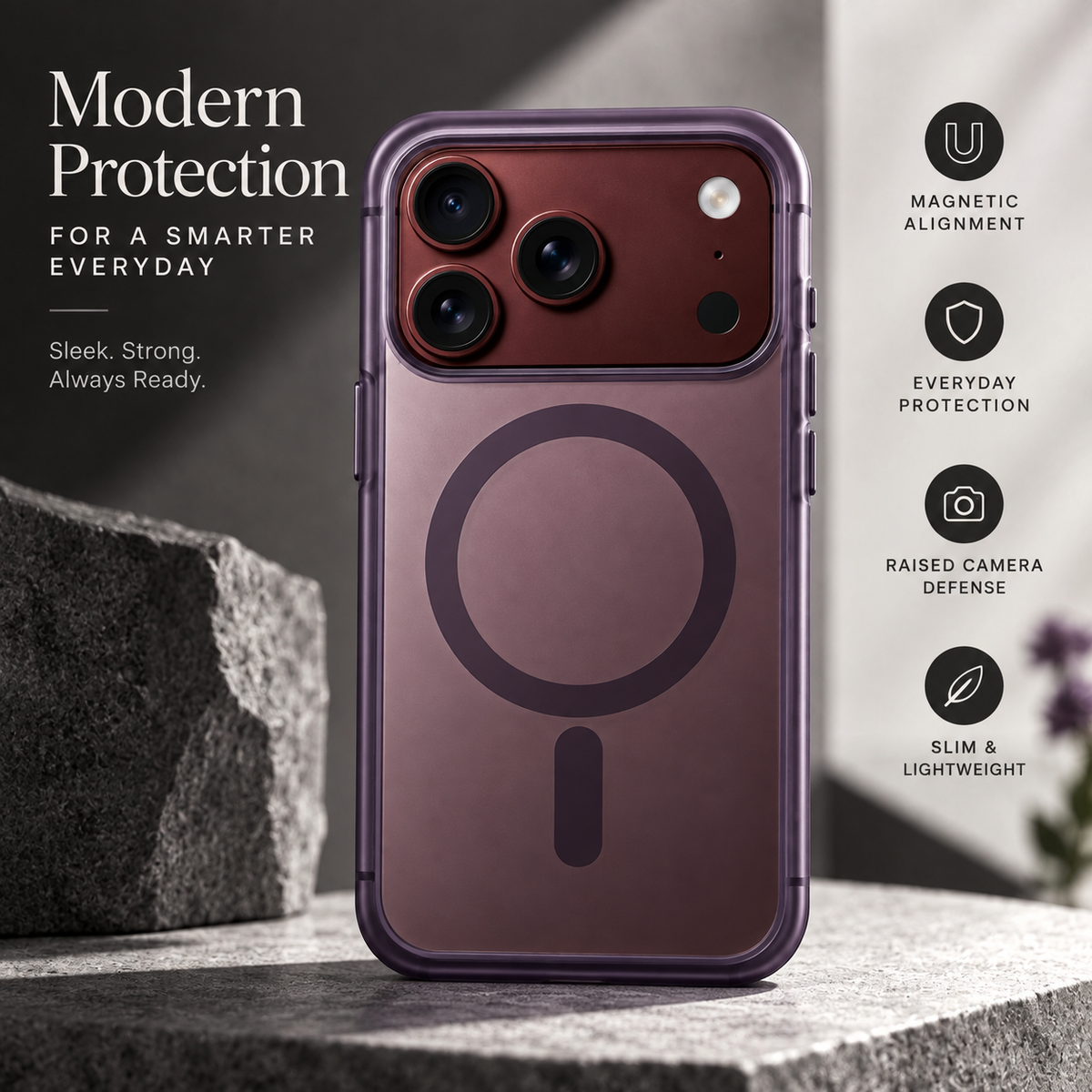 Premium iPhone Case Business Matte MagSafe Ultra Thin Folding Hinge Protection Shockproof Non Slip Slim Durable Integrated Protective Phone Cover Shell Case