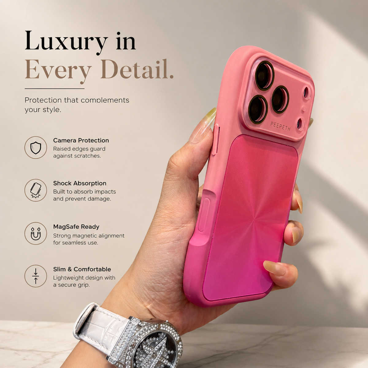 Premium iPhone Case Candy Laser Gradient Acrylic Shockproof Protective Cover Anti Fingerprint Washable Slim Lightweight Bumper Hard Back Color Change Case