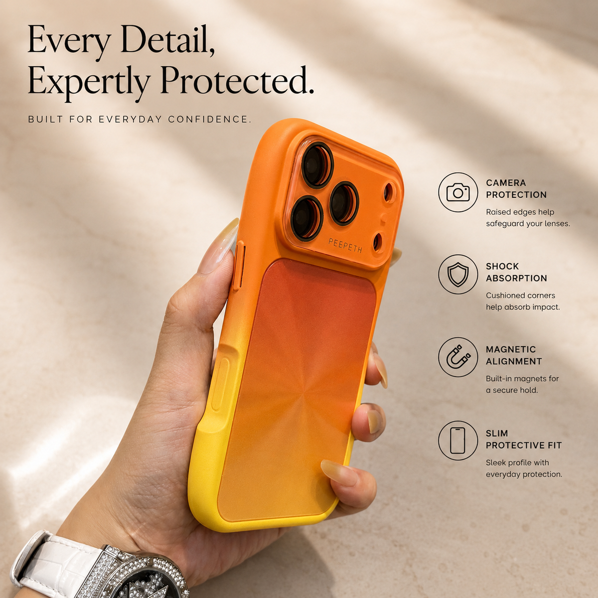 Premium iPhone Case Candy Laser Gradient Acrylic Shockproof Protective Cover Anti Fingerprint Washable Slim Lightweight Bumper Hard Back Color Change Case