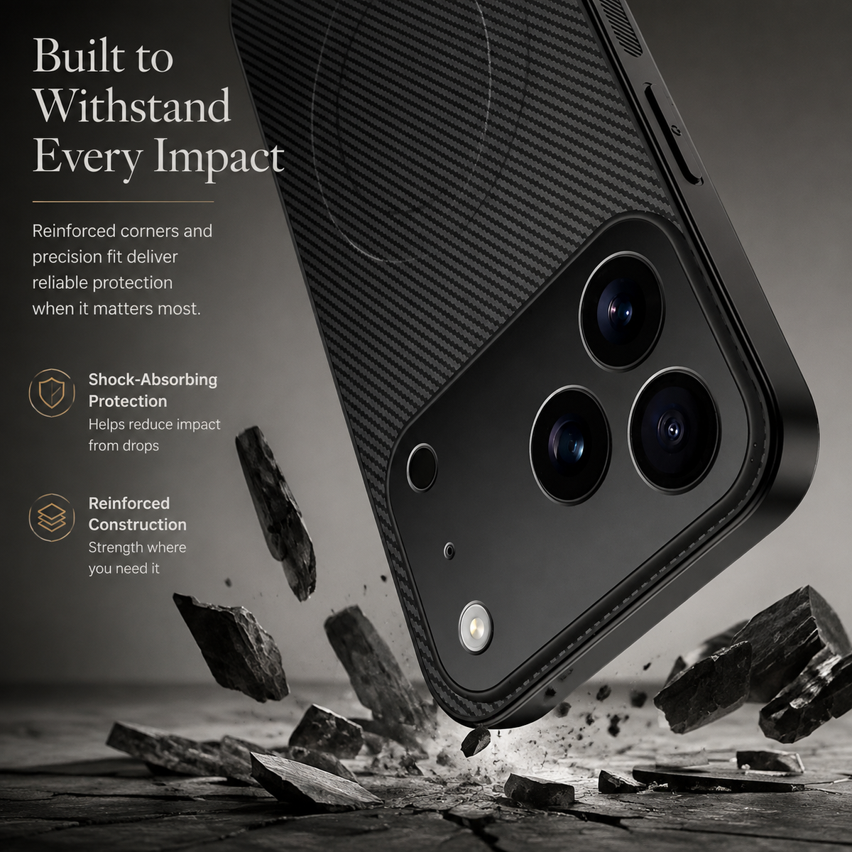 Premium iPhone Case Carbon Fiber Magnetic Shockproof Military Grade Ultrathin Protective Cover MagSafe Compatible Anti Scratch Lightweight Design Case