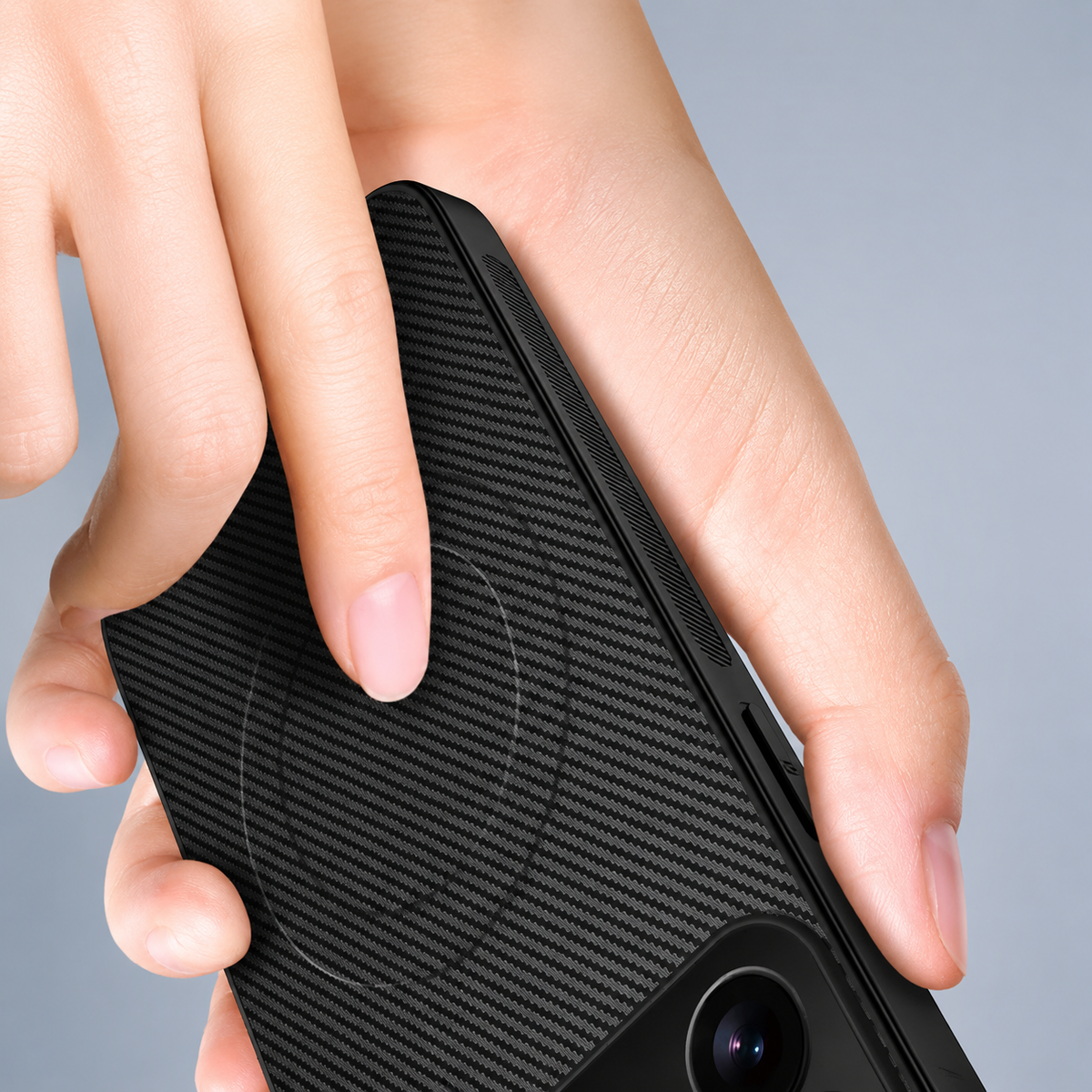Premium iPhone Case Carbon Fiber Magnetic Shockproof Military Grade Ultrathin Protective Cover MagSafe Compatible Anti Scratch Lightweight Design Case