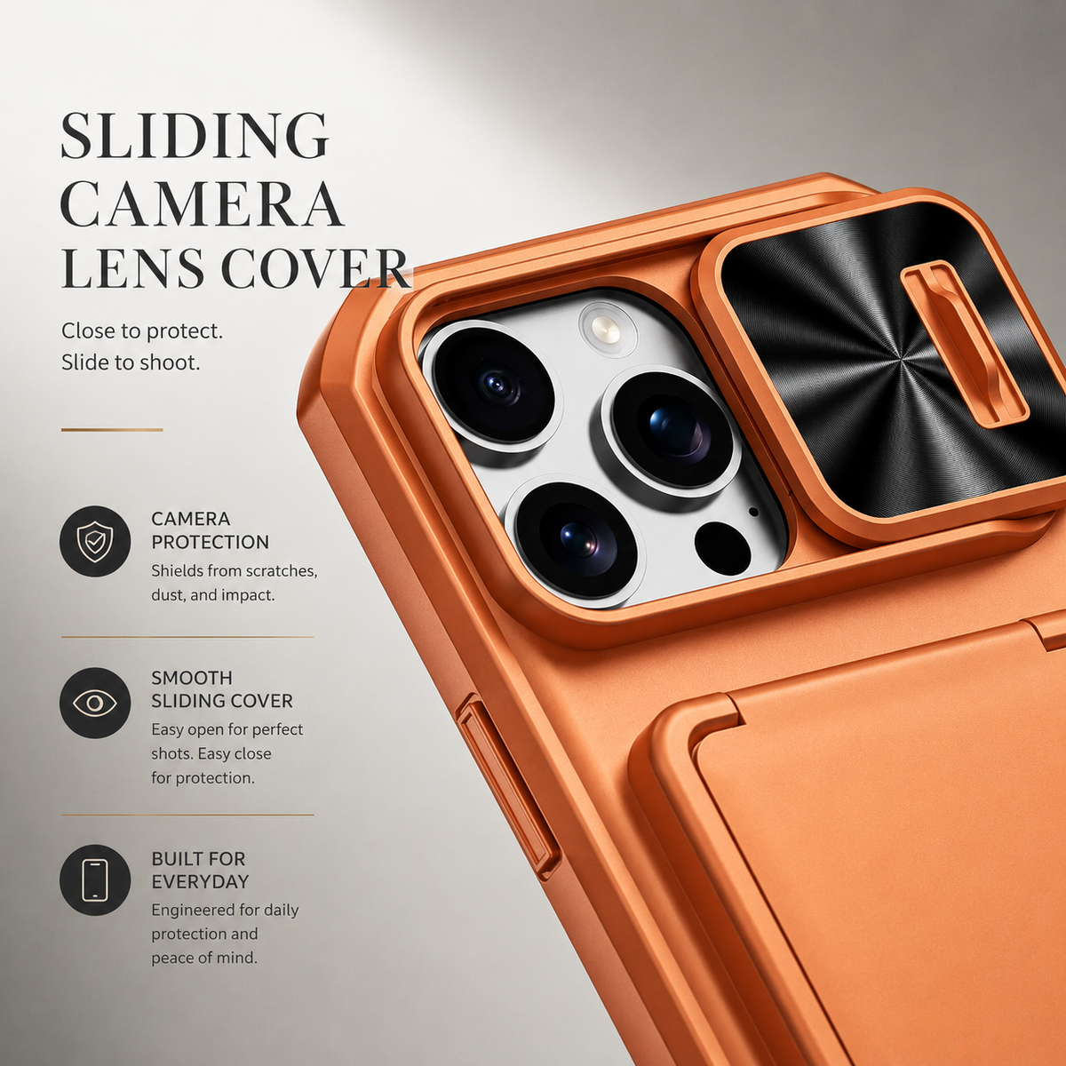 Premium iPhone Case Card Holder Wallet Anti Drop Protective Cover Shockproof Slim Hard Back Secure Card Storage Non Slip Lightweight Everyday Case