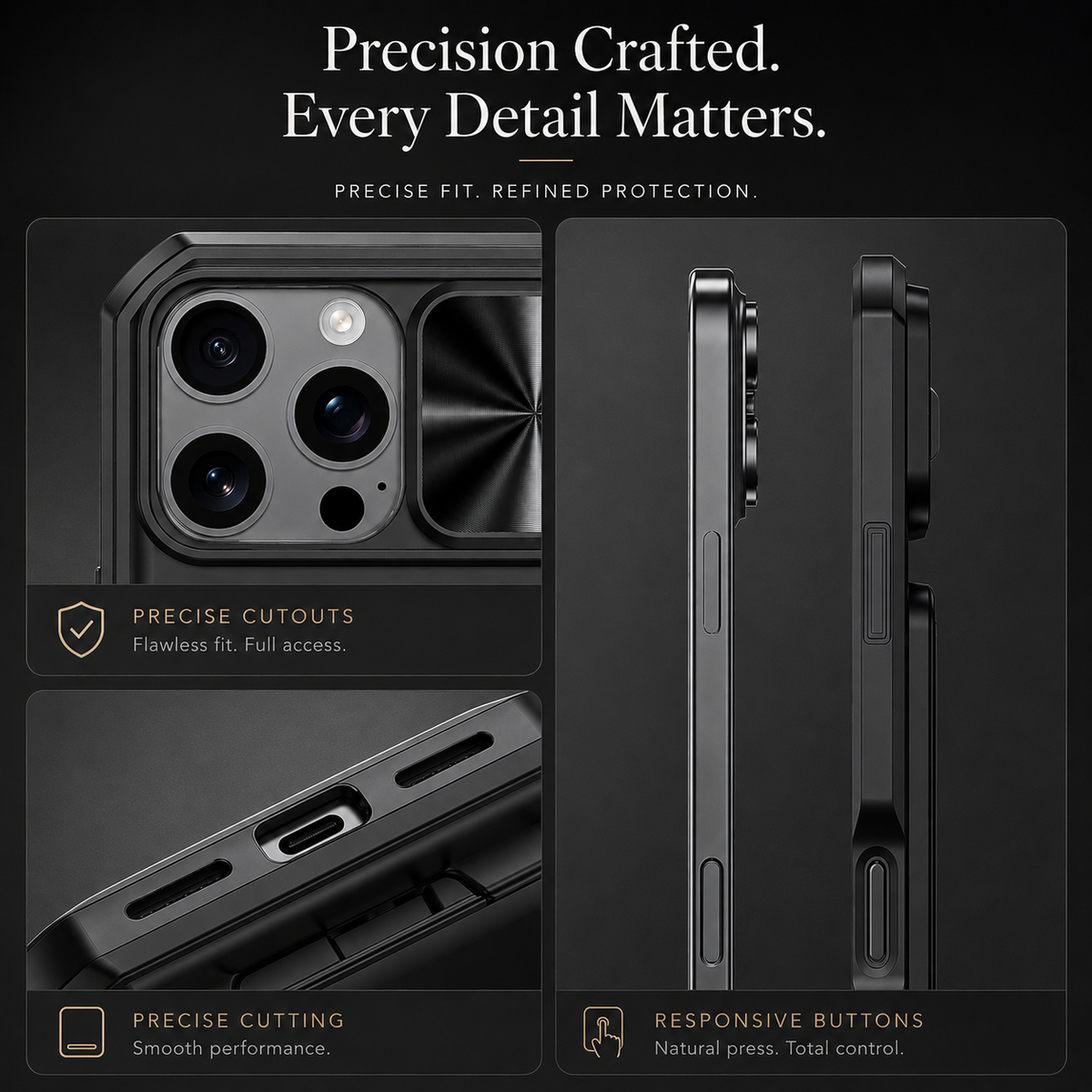 Premium iPhone Case Card Holder Wallet Anti Drop Protective Cover Shockproof Slim Hard Back Secure Card Storage Non Slip Lightweight Everyday Case