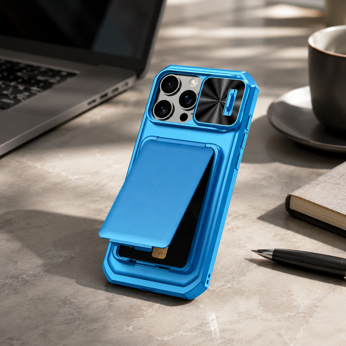 Premium iPhone Case Card Holder Wallet Anti Drop Protective Cover Shockproof Slim Hard Back Secure Card Storage Non Slip Lightweight Everyday Case
