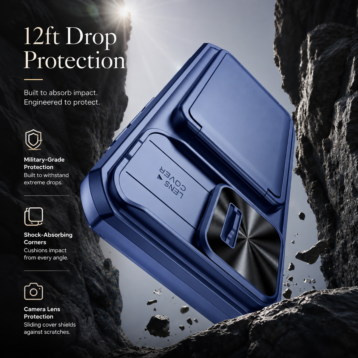 Premium iPhone Case Card Holder Wallet Anti Drop Protective Cover Shockproof Slim Hard Back Secure Card Storage Non Slip Lightweight Everyday Case