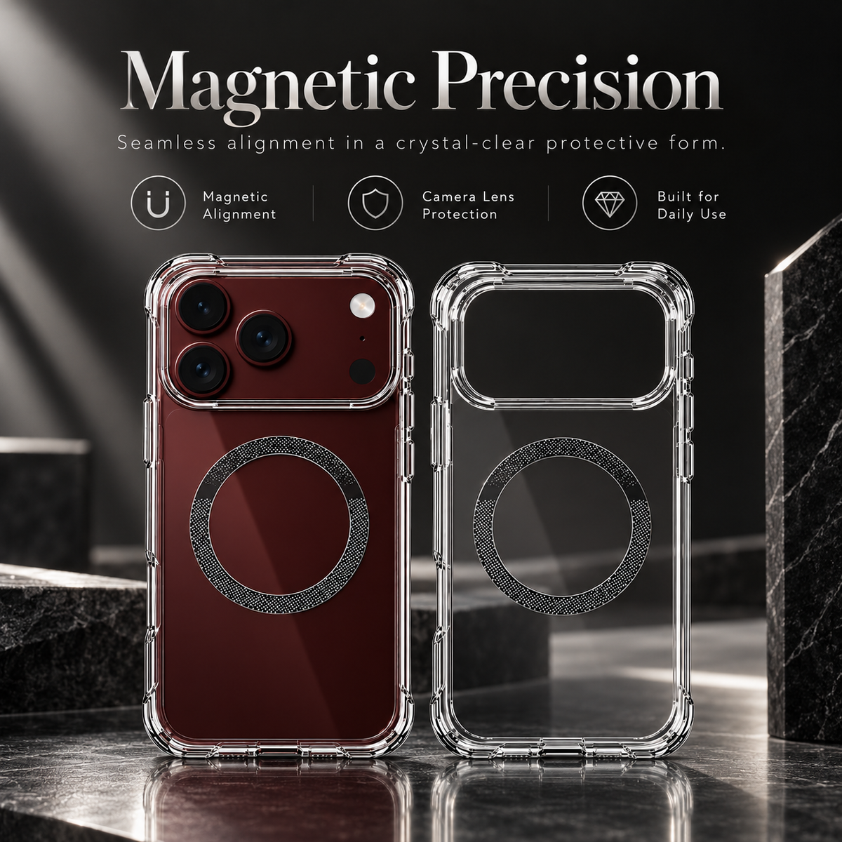 Premium iPhone Case Classic Transparent Clear Ultra Thin Foldable Cover Shockproof Hard Back Slim Anti Scratch Durable Protective Phone Cover Shell Case