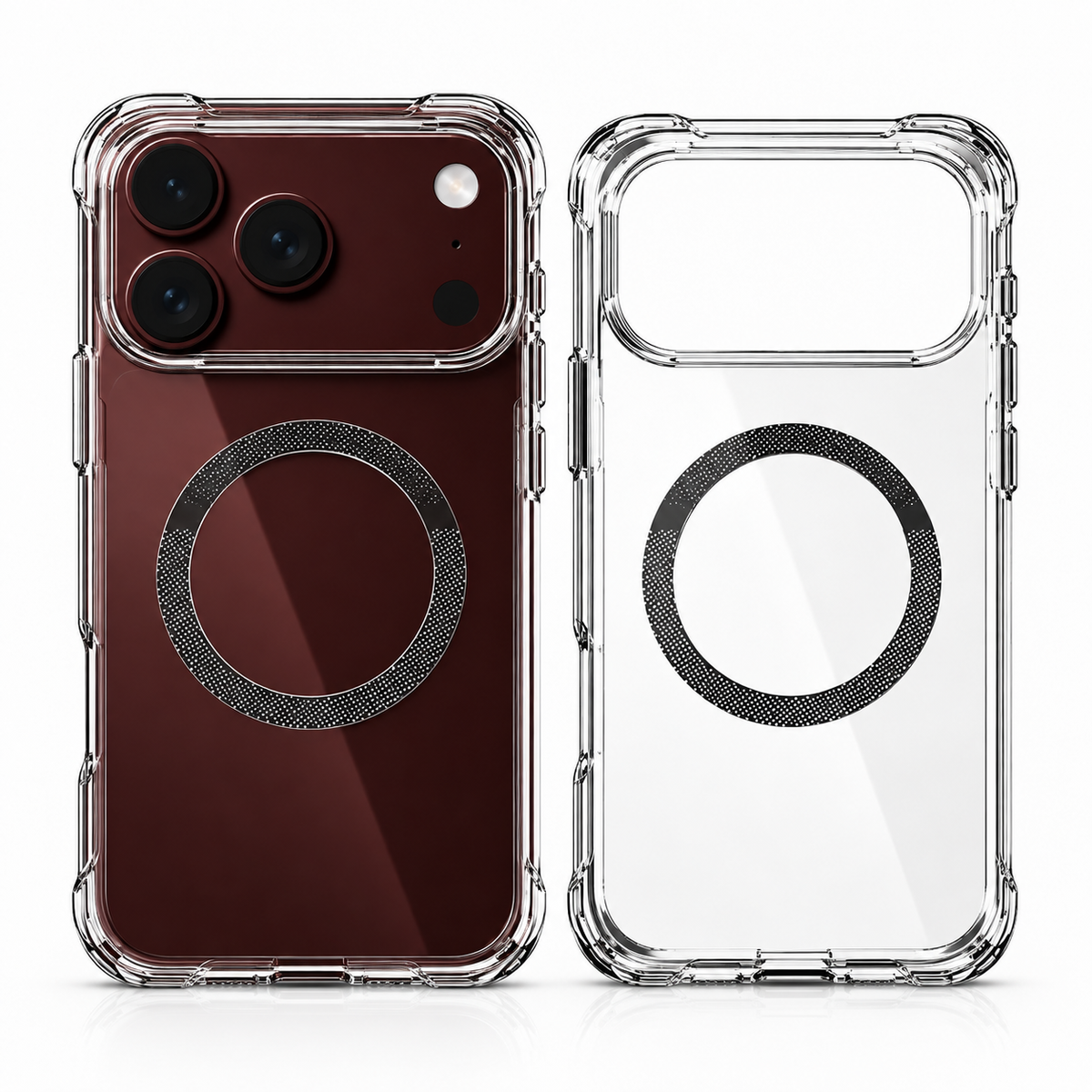 Premium iPhone Case Classic Transparent Clear Ultra Thin Foldable Cover Shockproof Hard Back Slim Anti Scratch Durable Protective Phone Cover Shell Case