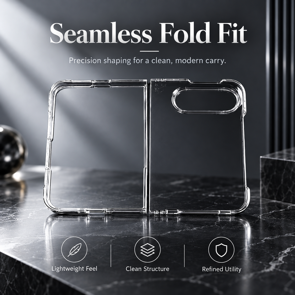 Premium iPhone Case Classic Transparent Clear Ultra Thin Foldable Cover Shockproof Hard Back Slim Anti Scratch Durable Protective Phone Cover Shell Case