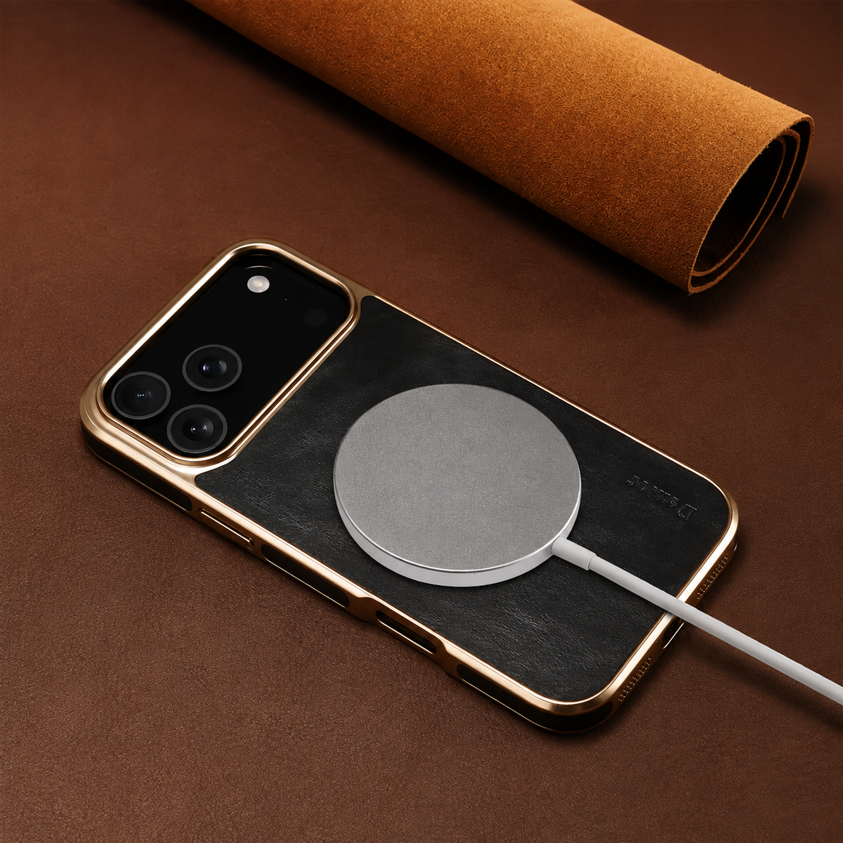 Premium iPhone Case Cowhide Leather Electroplated Cover Non Slip Skin Friendly Heat Resistant Slim Protective Case Minimalist Durable Finish Daily Use