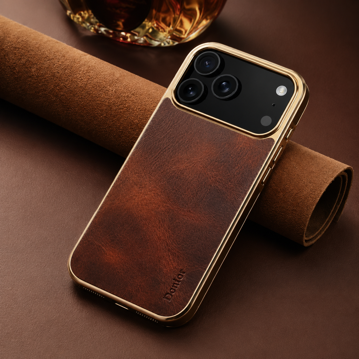 Premium iPhone Case Cowhide Leather Electroplated Cover Non Slip Skin Friendly Heat Resistant Slim Protective Case Minimalist Durable Finish Daily Use