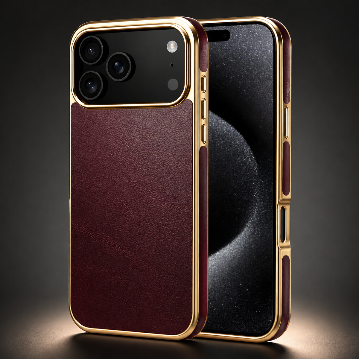 Premium iPhone Case Cowhide Leather Electroplated Cover Non Slip Skin Friendly Heat Resistant Slim Protective Case Minimalist Durable Finish Daily Use