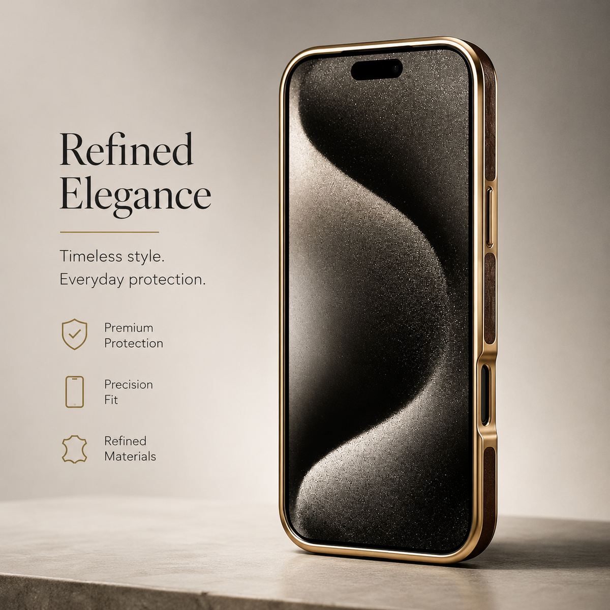Premium iPhone Case Cowhide Leather Electroplated Cover Non Slip Skin Friendly Heat Resistant Slim Protective Case Minimalist Durable Finish Daily Use