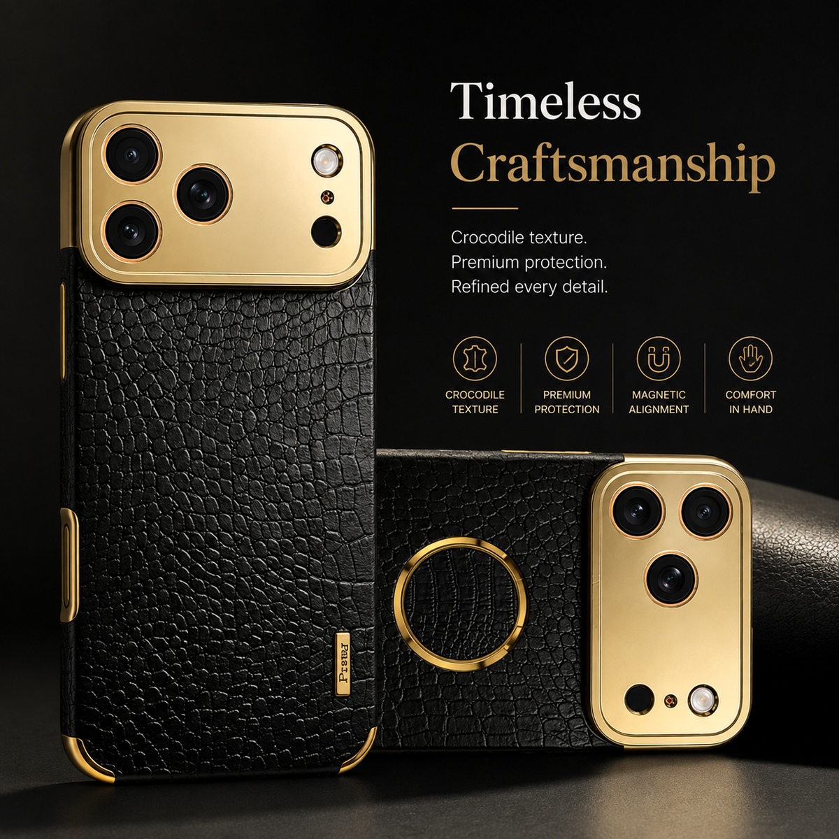 Premium iPhone Case Crocodile Leather Plating Silicone Protective Cover Anti Scratch Anti Fingerprint Non Slip Lightweight Dustproof Full Coverage Case