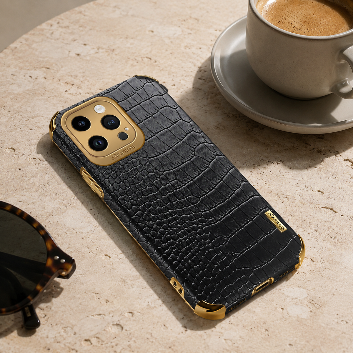 Premium iPhone Case Crocodile Leather Plating Silicone Protective Cover Anti Scratch Anti Fingerprint Non Slip Lightweight Dustproof Full Coverage Case