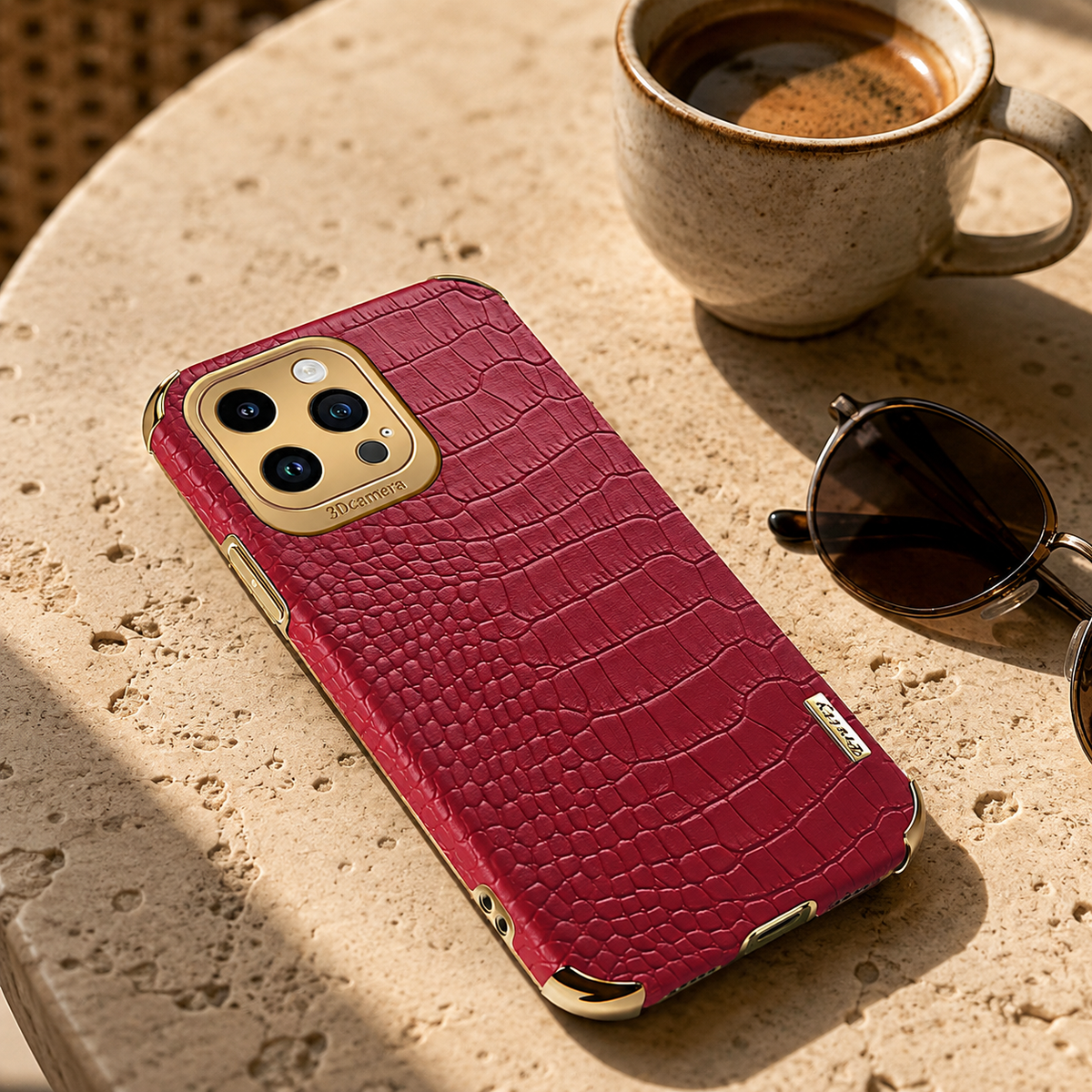 Premium iPhone Case Crocodile Leather Plating Silicone Protective Cover Anti Scratch Anti Fingerprint Non Slip Lightweight Dustproof Full Coverage Case