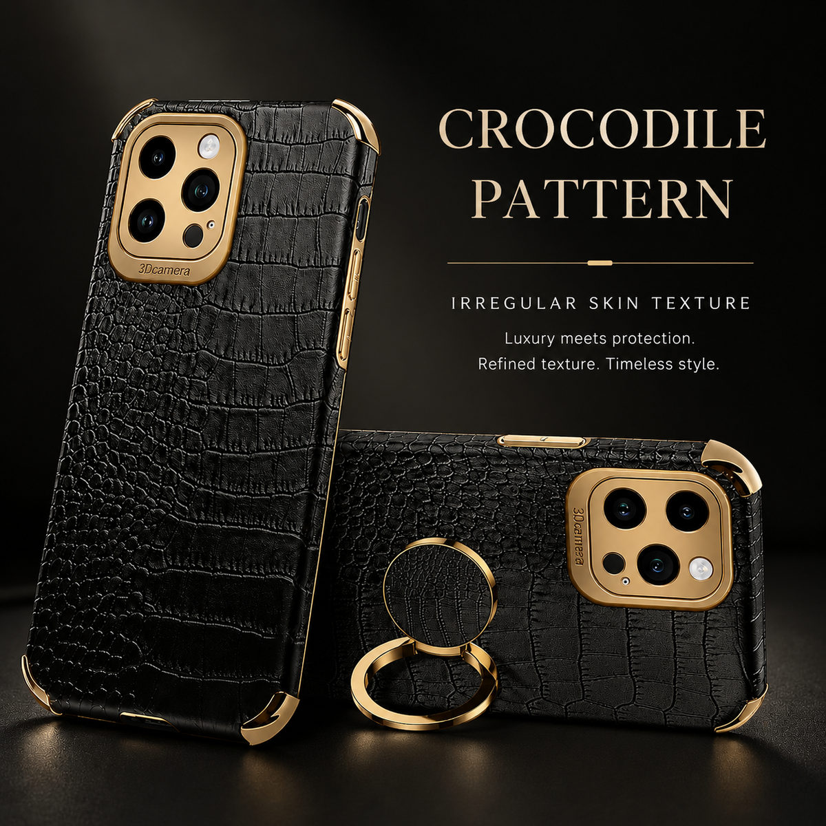 Premium iPhone Case Crocodile Leather Silicone Cover Anti Scratch Shockproof Lightweight Non Slip Full Coverage Camera Guard Slim Protective Case