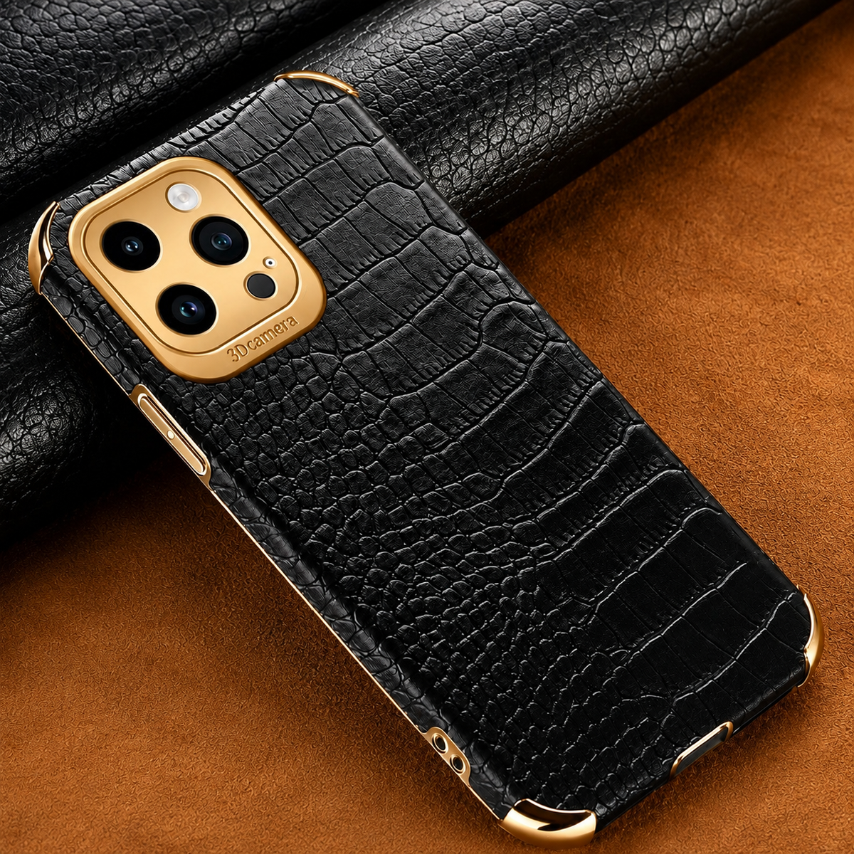 Premium iPhone Case Crocodile Leather Silicone Cover Anti Scratch Shockproof Lightweight Non Slip Full Coverage Camera Guard Slim Protective Case