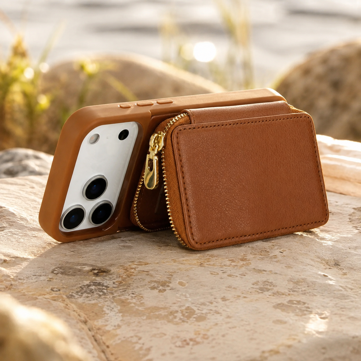 Premium iPhone Case Crossbody Wallet Flip Leather Cover Zipper Card Holder RFID Blocking Shoulder Strap Shockproof Full Coverage Protective Case