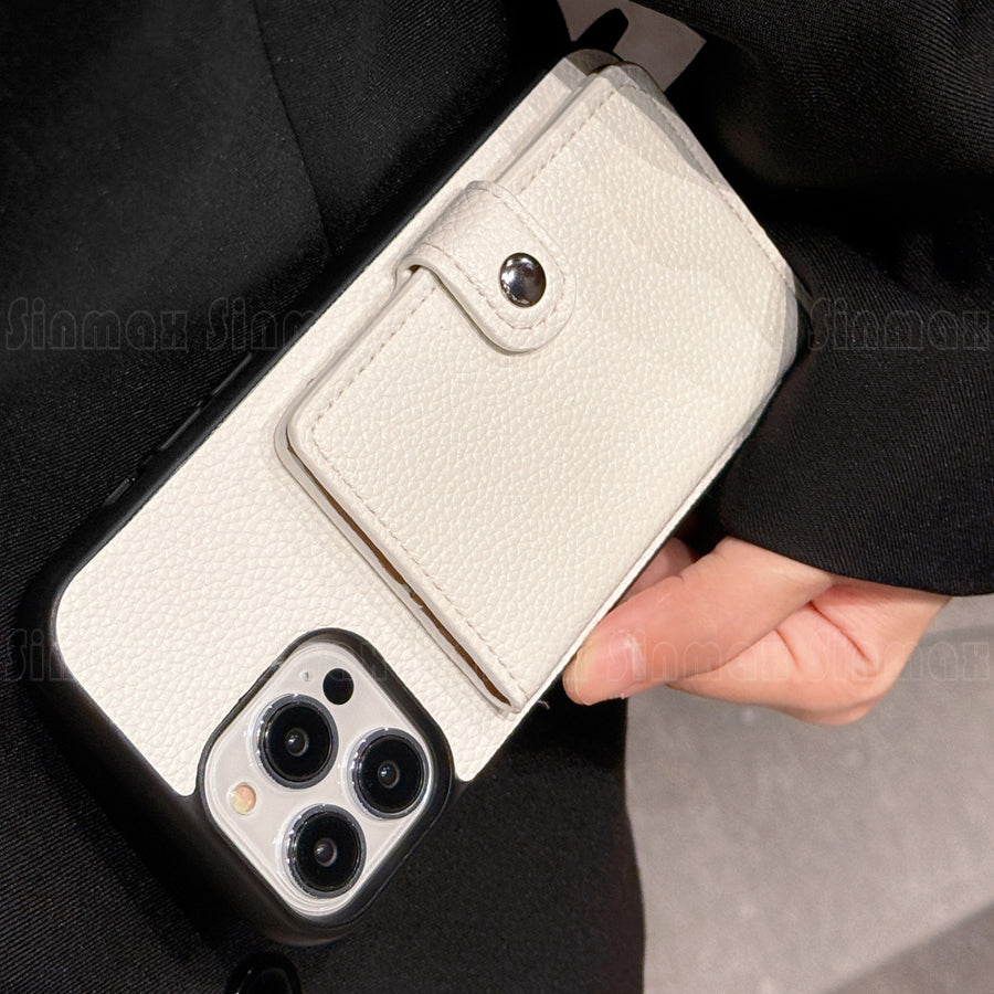 Premium iPhone Case Crossbody Wallet Purse Card Slot Coin Pocket RFID Protection Leather Strap MagSafe Compatible Shockproof Full Body Slim Design Use