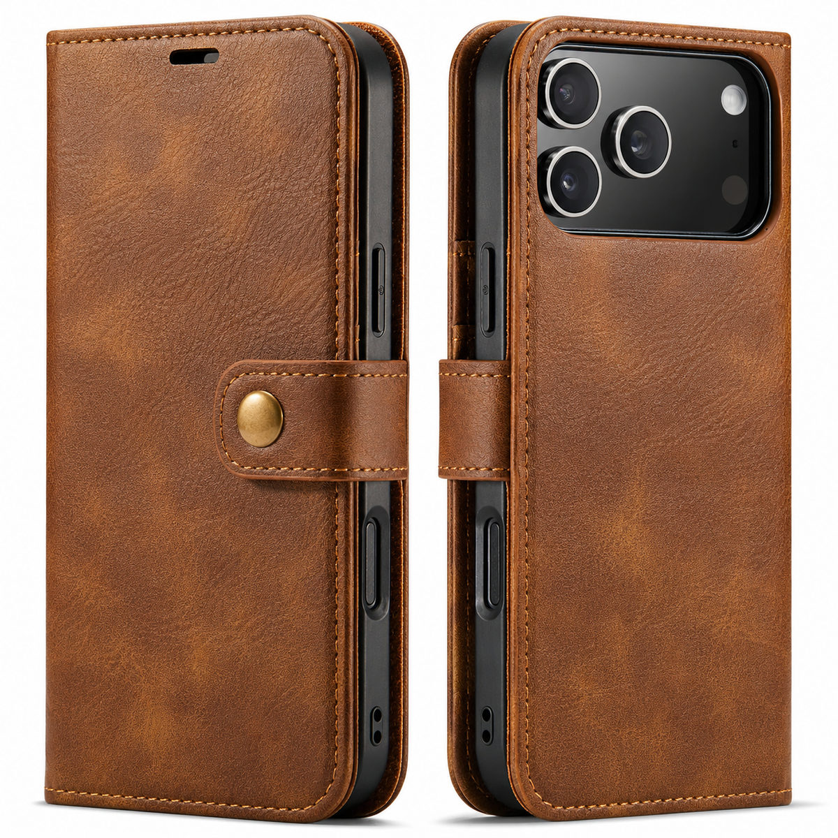 Premium iPhone Case Detachable Magnetic Leather Wallet Cover Card Holder Flip Design Full Body Protective Slim Case for Daily Carry and Travel Use Now
