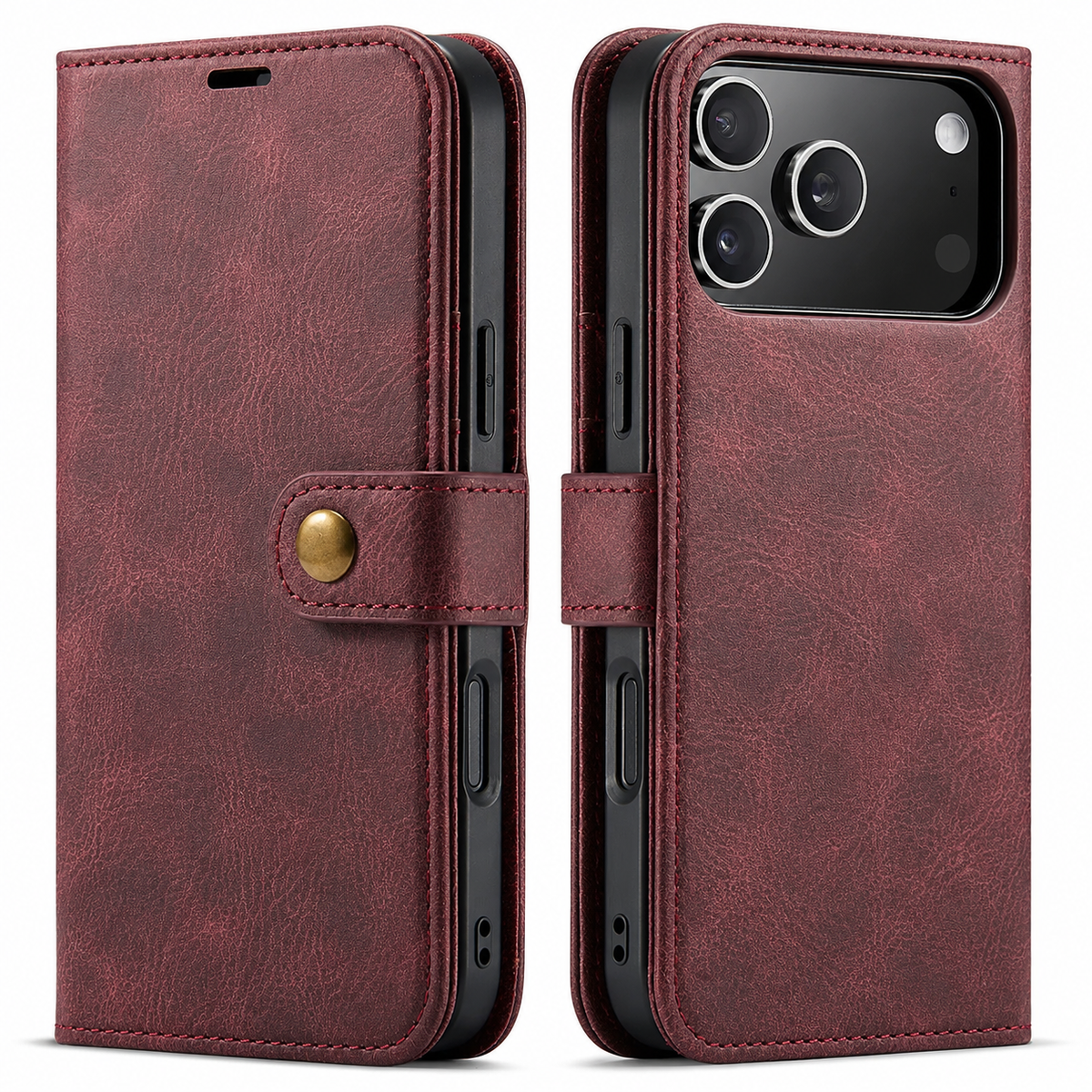 Premium iPhone Case Detachable Magnetic Leather Wallet Cover Card Holder Flip Design Full Body Protective Slim Case for Daily Carry and Travel Use Now