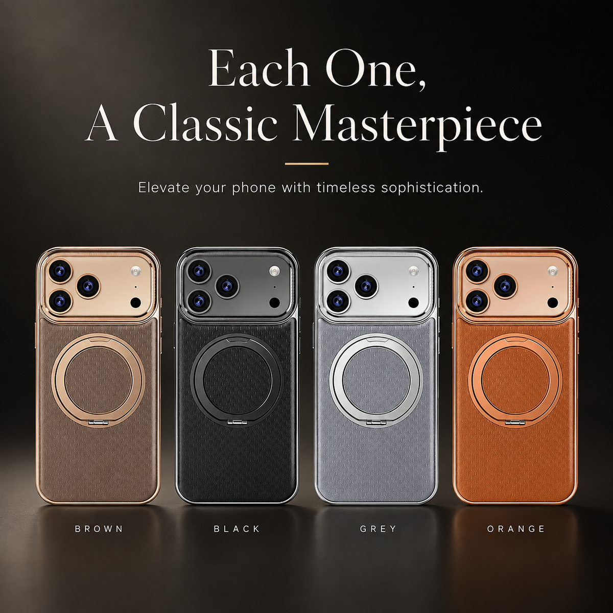 Premium iPhone Case Diamond Pattern Leather MagSafe Cover Rotating Bracket Holder Full Coverage Shockproof Anti Fingerprint Grip Protective Design Case